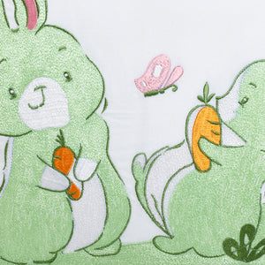 Green Bunny Twill Filled Cotton Pillow 1 Pcs