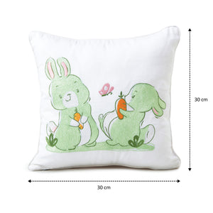 Green Bunny Twill Filled Cotton Pillow 1 Pcs