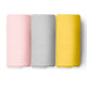 Solid Set- Pink, Grey And Yellow Design Swaddles 3 Pcs