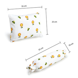 Flower With Bee Bolster Pillow Set 1 Pcs