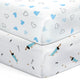 Blue Hearts & Blue Poodle Crib Sheets 1 Pcs