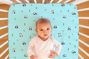 Blue Panda Crib Sheets 1 Pcs