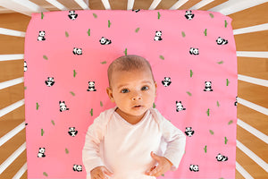 Pink Panda Crib Sheets 1 Pcs