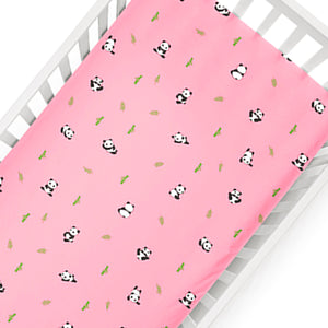 Pink Panda Crib Sheets 1 Pcs