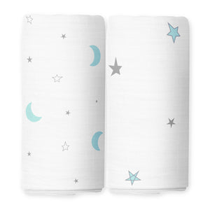 Blue & Grey Swaddles 2 Pcs